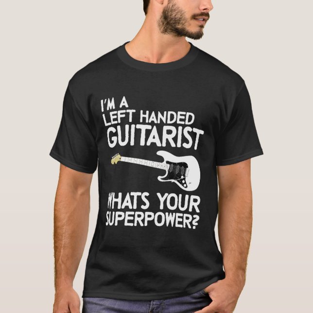 Camiseta Guitaris Lefty Guitar Player Retro (Anverso)