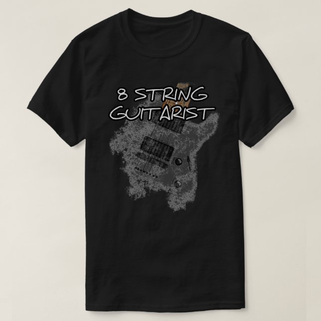 Camiseta Guitarismo de 8 cuerdas de guitarra eléctrica de m (Diseño del anverso)