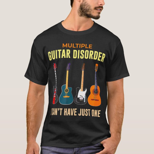 Camiseta Guitarismo Guitarista Acústica de guitarra de bajo (Anverso)
