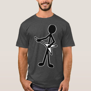 Camiseta Guitarismo Volando V Músico Figura de palo