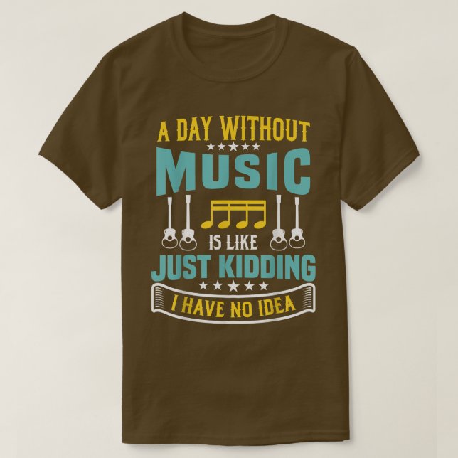 Camiseta Guitarist Band Player Without Guitar No Idea Vinta (Diseño del anverso)