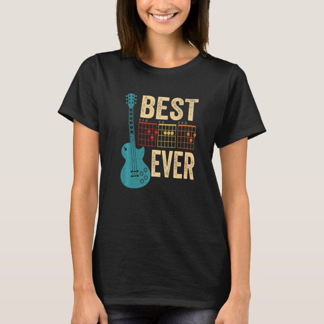 Camiseta Guitarist Best Dad Ever D A D Chord Guitar Father' (Anverso)