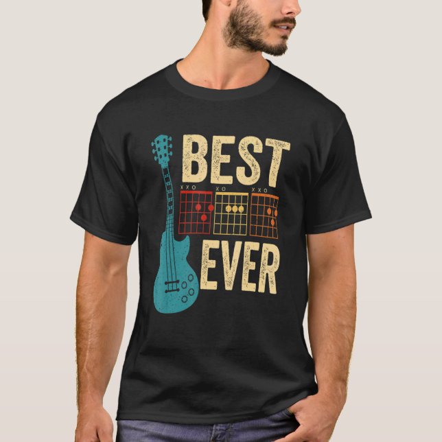 Camiseta Guitarist Best Dad Ever D A D Chord Guitar Father' (Anverso)