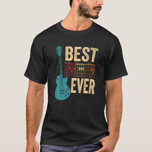 Camiseta Guitarist Best Dad Ever D A D Chord Guitar Father' (Anverso)