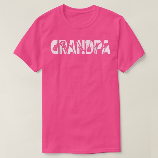 Camiseta Guitarist Daddy Funny Grandpa Music Guitar Fathers (Diseño del anverso)