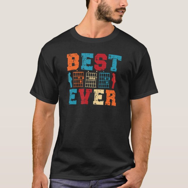 Camiseta Guitarist Father Best Dad Ever shirt Dad Chord Gif (Anverso)