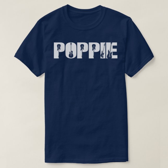 Camiseta Guitarist Poppie Funny Music Guitar Lover Fathers  (Diseño del anverso)