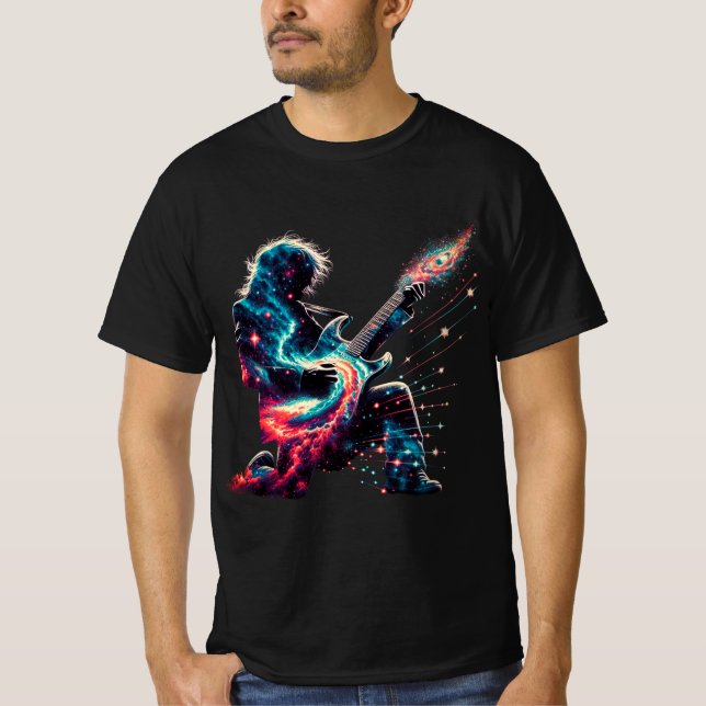 Camiseta guitarista cósmica (Anverso)