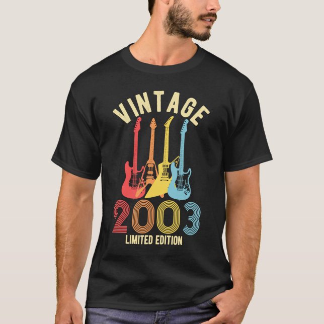 Camiseta Guitarista de 20 años de edad Viñeta de cumpleaños (Anverso)
