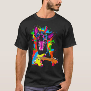 Camiseta Guitarista de Dog Doberman Pinscher
