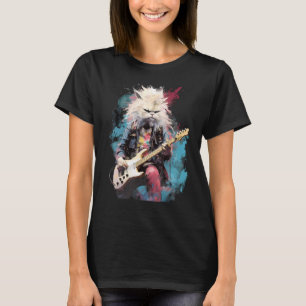 Camiseta Guitarista de gatos persas de guitarra rock