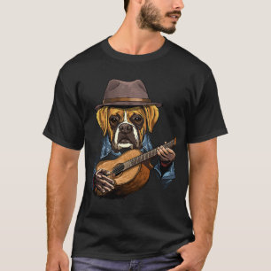 Camiseta Guitarista de guitarra acústica guitarrista perro