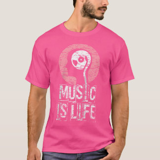 Camiseta Guitarista de guitarra acústica notas musicales