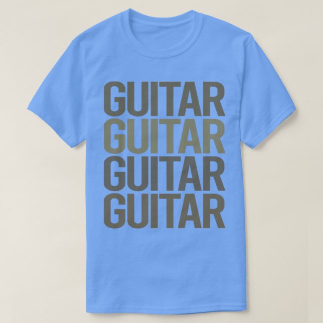 Camiseta Guitarista de guitarra de texto gris (Diseño del anverso)