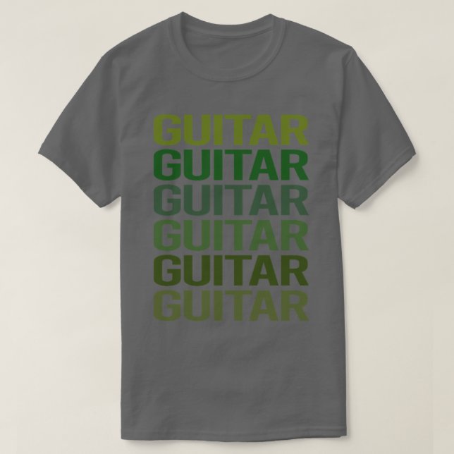 Camiseta Guitarista de guitarra de texto verde (Diseño del anverso)