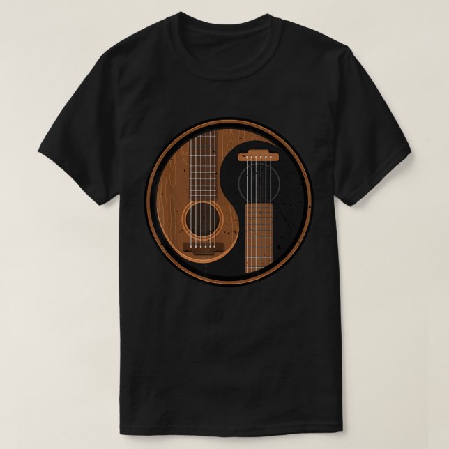 Camiseta Guitarista de guitarra de Yin Yang Músico cómico (Diseño del anverso)