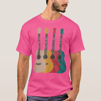 Camiseta Guitarista de guitarra retro acústica banda musica