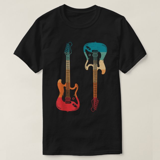 Camiseta Guitarista de guitarra retro rock de guitarra de t (Diseño del anverso)