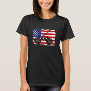 Camiseta Guitarista de guitarra vintage Bandera Estadounide