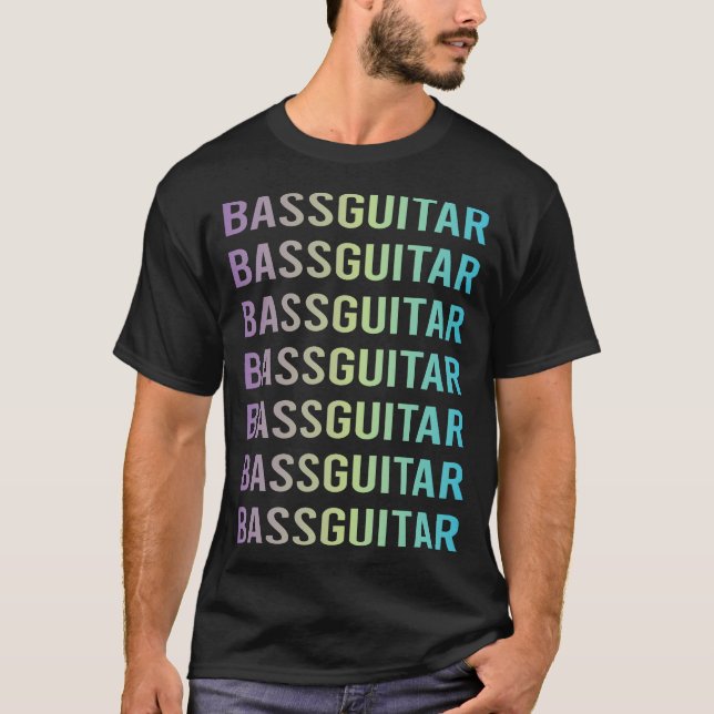 Camiseta Guitarista de la guitarra del trasero azul morado (Anverso)