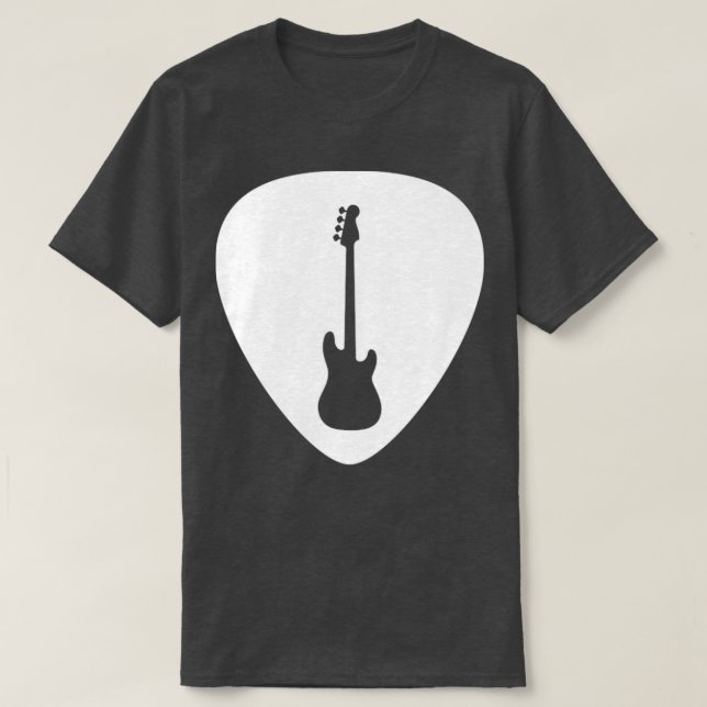 Camiseta Guitarista de la Púa de guitarra Blanca (Diseño del anverso)