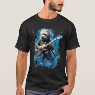 Camiseta Guitarista De Perros De La Guitarra Del Rock Schno