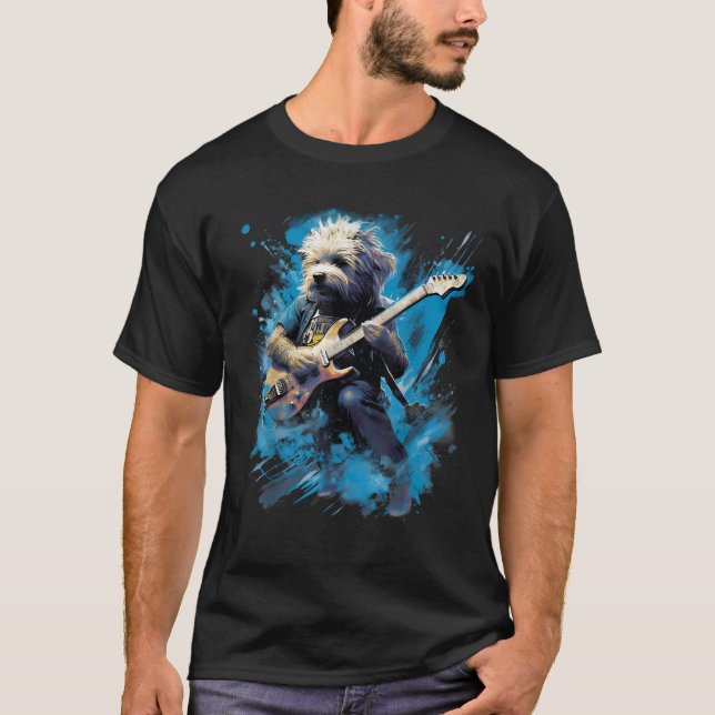 Camiseta Guitarista De Perros De La Guitarra Del Rock Schno (Anverso)