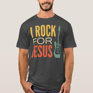 Camiseta Guitarista de rock Jesús Vintage Guitarra Eléctric
