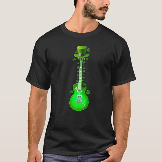 Camiseta Guitarista Electric Guitar Leprechaun St Patrick (Anverso)