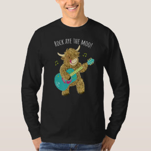 Camiseta Guitarista escocés de vacas de montaña juega rock 