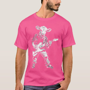 Camiseta Guitarista - Ganadero de vaca Hereford Gato