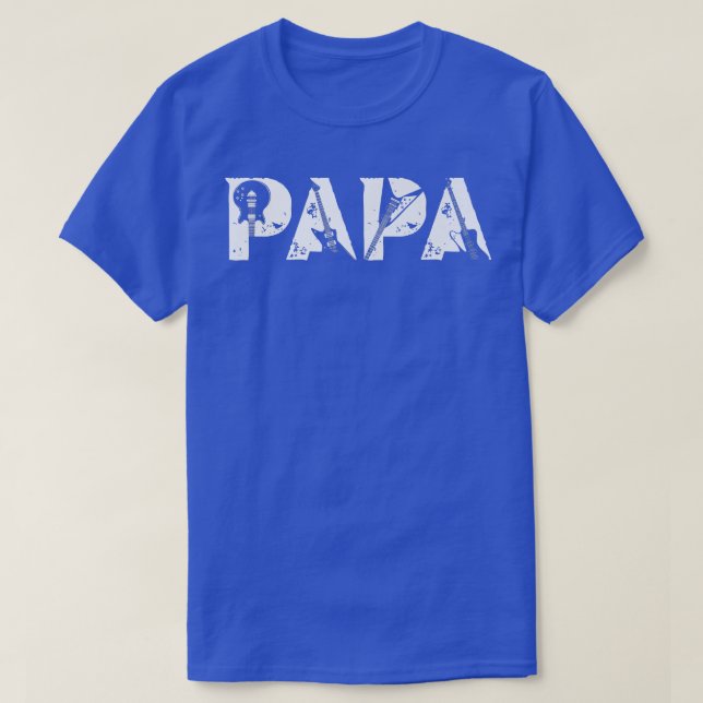 Camiseta Guitarista Guitarista Guitarra Papa Funny Music D  (Diseño del anverso)