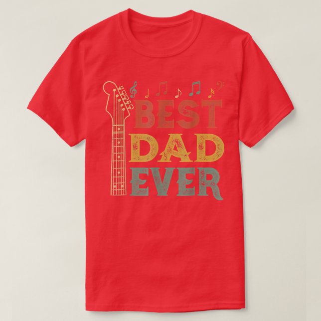 Camiseta Guitarista Guitarra ama al mejor padre de familia  (Diseño del anverso)