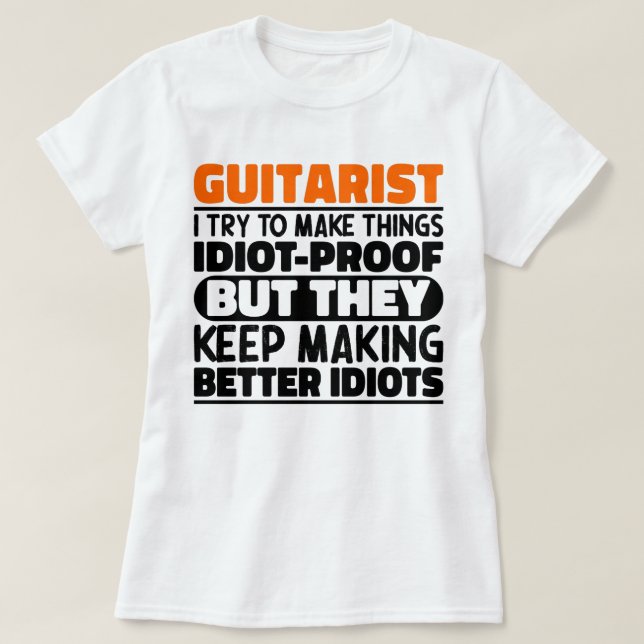 Camiseta Guitarista Intento Hacer Las Cosas Divertidas (Diseño del anverso)