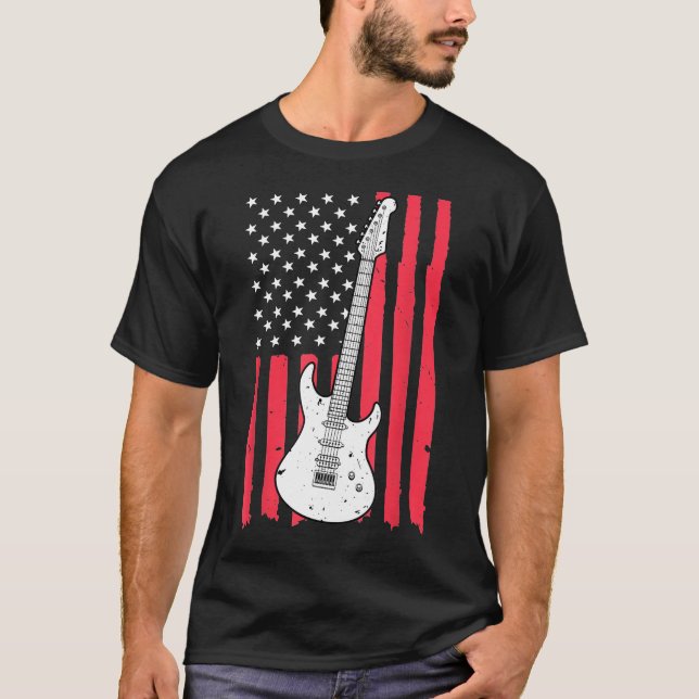 Camiseta Guitarista - Música de guitarra eléctrica con band (Anverso)