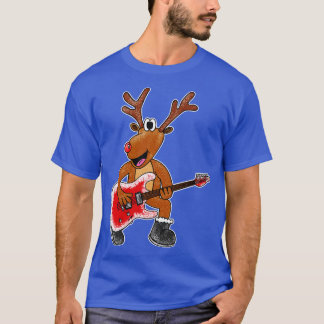 Camiseta Guitarista navidad Rudolf The Reindeer Electric G