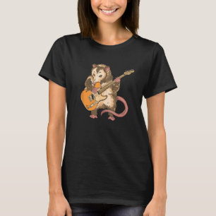 Camiseta Guitarista Opossum Tocando Guitarismo De Guitarra 