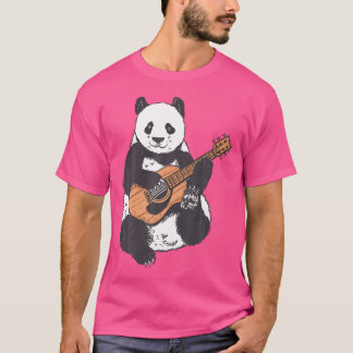 Camiseta Guitarista Pandabear Jugando A Gui Acústica Clásic