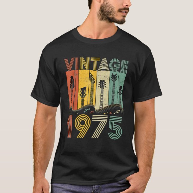 Camiseta Guitarista Retro Vintage 1975 1975 (Anverso)
