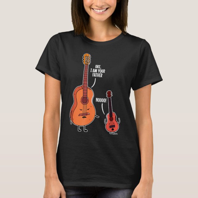 Camiseta Guitarista - Uke, soy tu padre para ukulele musi (Anverso)