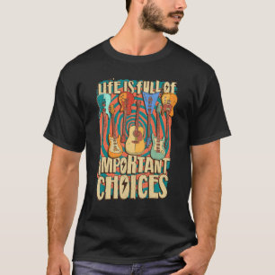 Camiseta Guitarista Vida Electric Acoustic Guitar Retro Vin