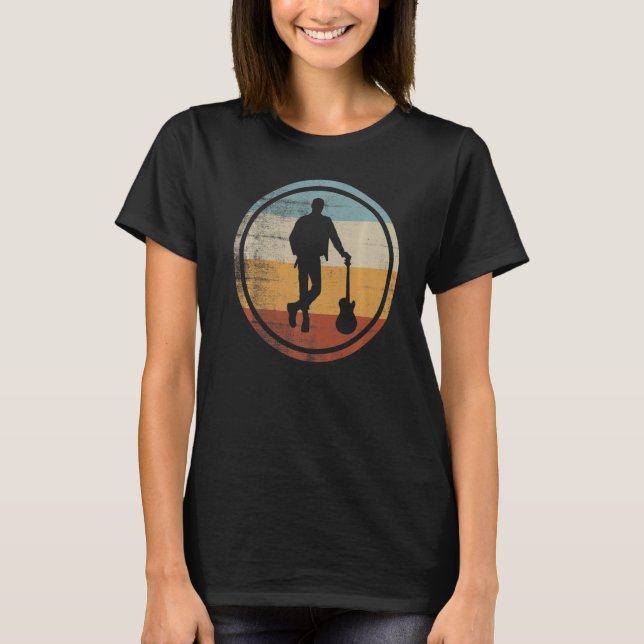 Camiseta Guitaristas masculinos retro vintage (Anverso)