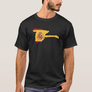 Camiseta Guitarists  Electric Guitar Inspired Spanish Flag 
