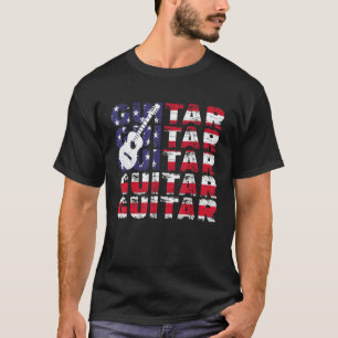 Camiseta Guitarra 4 de Julio Bandera Americana Guitarrista