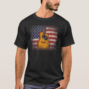 Camiseta Guitarra 4 De Julio Bandera Estadounidense Música
