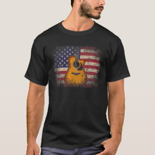 Camiseta Guitarra 4 De Julio Regalo Bandera Americana Estad