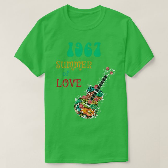 Camiseta Guitarra abstracta de verano de 1967 de amor (Diseño del anverso)