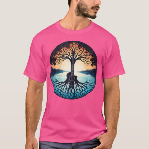 Camiseta Guitarra Acústica A Orillas Del Lago Guitarista