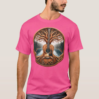 Camiseta Guitarra Acústica A Orillas Del Lago Guitarista