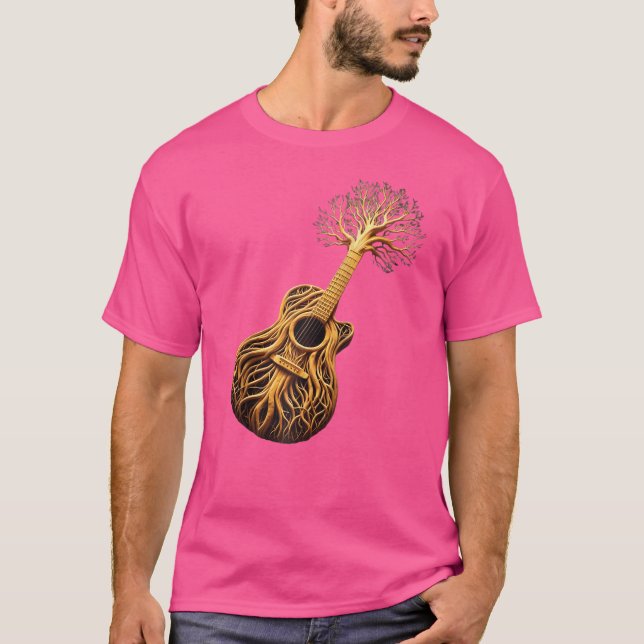 Camiseta Guitarra Acústica Árbol De Camisas De La Vida Guit (Anverso)
